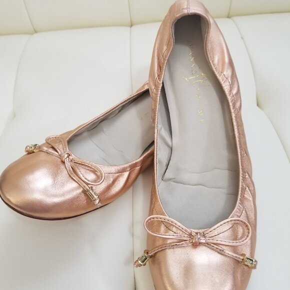 Ladies Rose Gold Ballet Flats - Picture 5 of 7